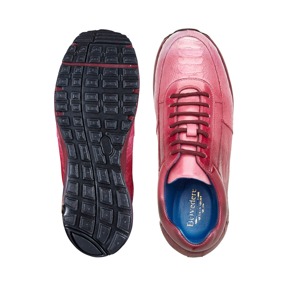 Belvedere George Genuine Ostrich Sneakers Multi Rose Size 13 (E16)