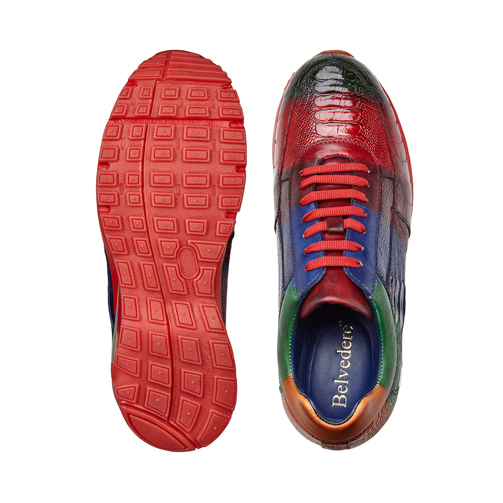 Belvedere George Ostrich Leg Sneakers Multi Color (E16)