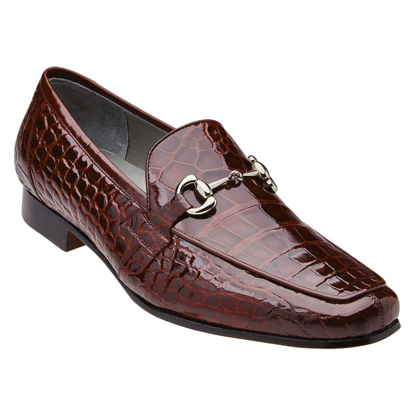 Belvedere Gerald Alligator Bit Loafers Burgundy