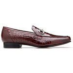 Belvedere Gerald Alligator Bit Loafers Burgundy