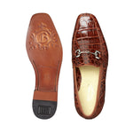 Belvedere Gerald Alligator Bit Loafers Peanut