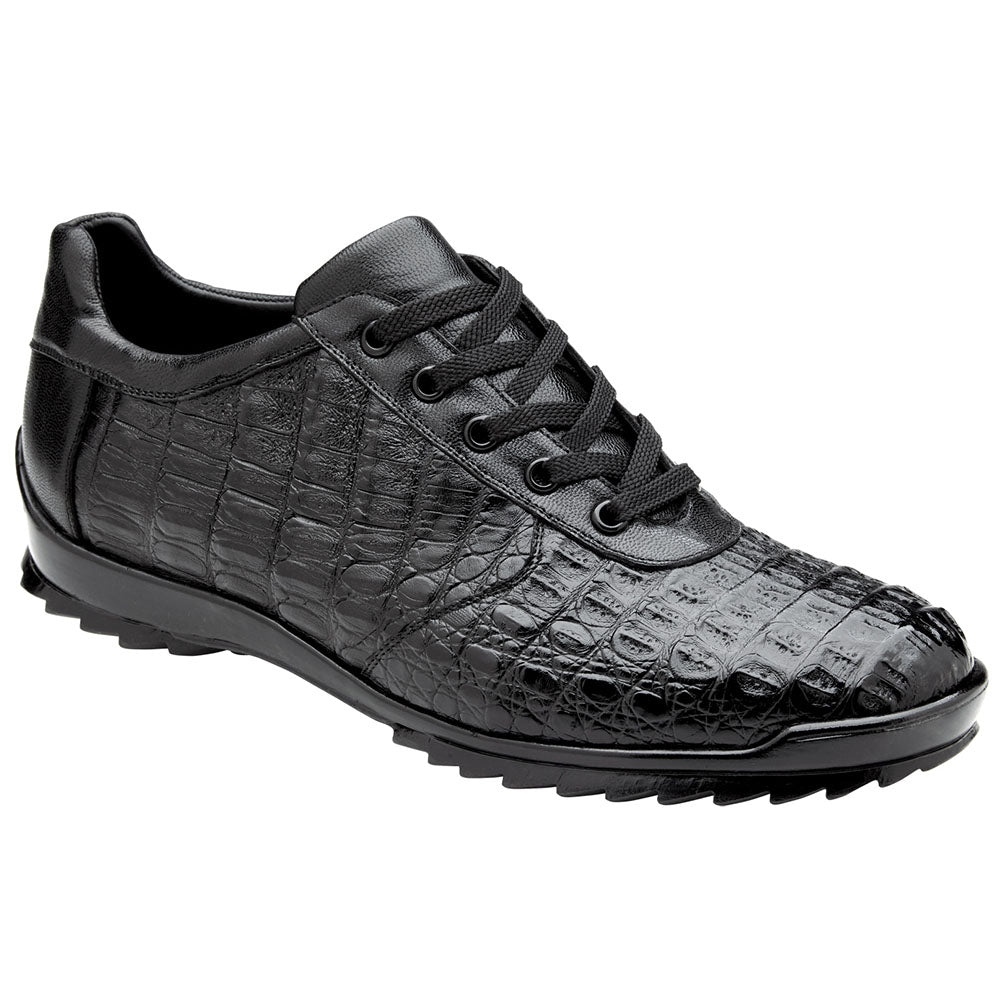Belvedere Germano Caiman Crocodile Sneakers Black