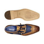 Belvedere Gerry Ostrich & Woven Shoes Antique Almond / Navy