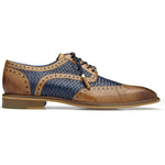 Belvedere Gerry Ostrich & Woven Shoes Antique Almond / Navy
