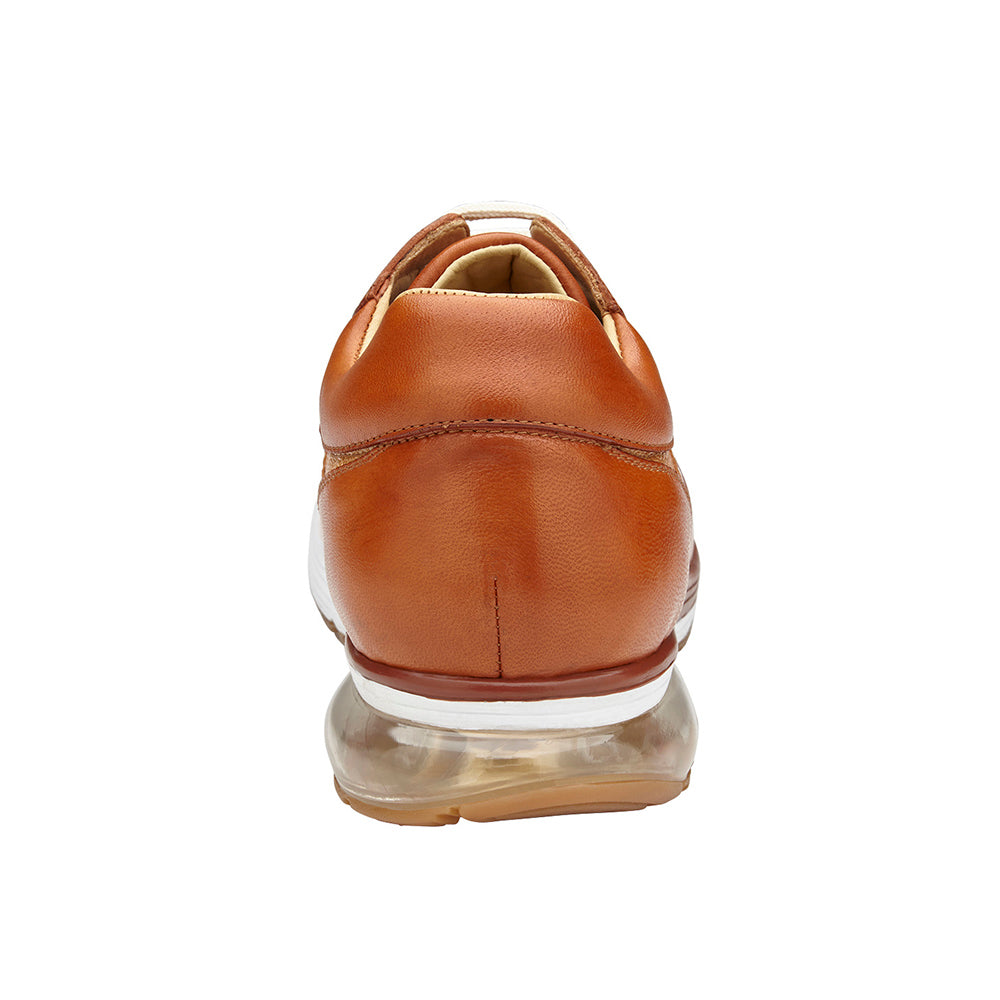 Belvedere Gino Genuine Ostrich/ Soft Italian Calfskin Sneakers Brandy/Bone