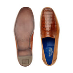Belvedere Gosto Caiman Crocodile & Calfskin Loafers Antique Brandy