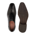 Belvedere Grant Caiman & Calfskin Oxfords Charcoal Black