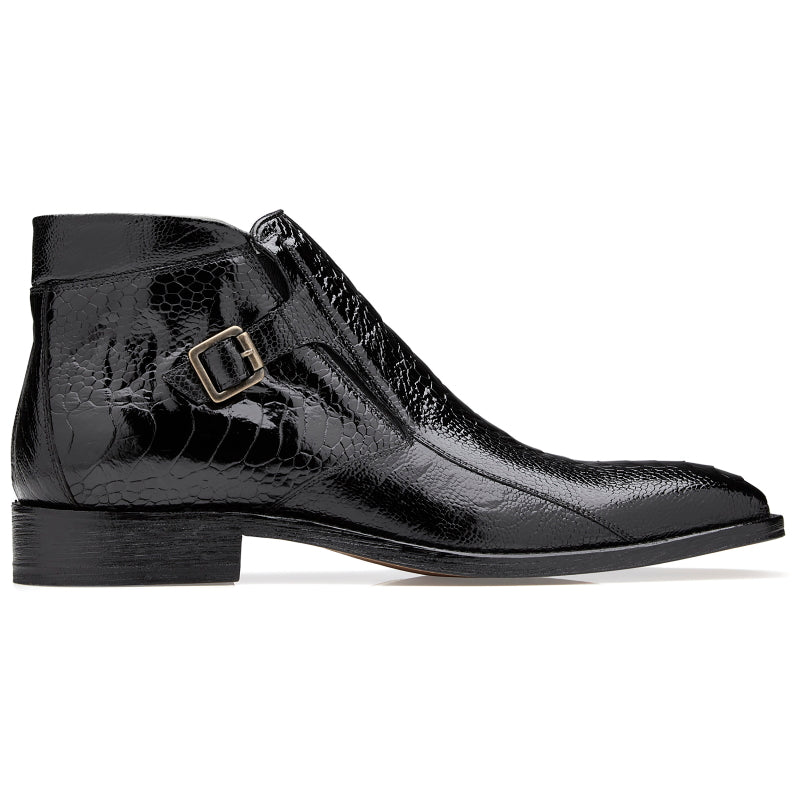 Belvedere Gregg Ostrich Ankle Boots Black