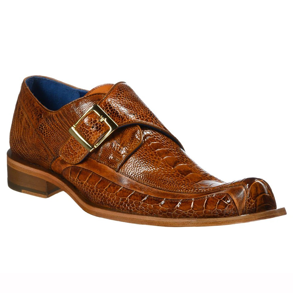 Belvedere Hunter Ostrich Leg / Calfskin Shoes Antique Burnt Amber