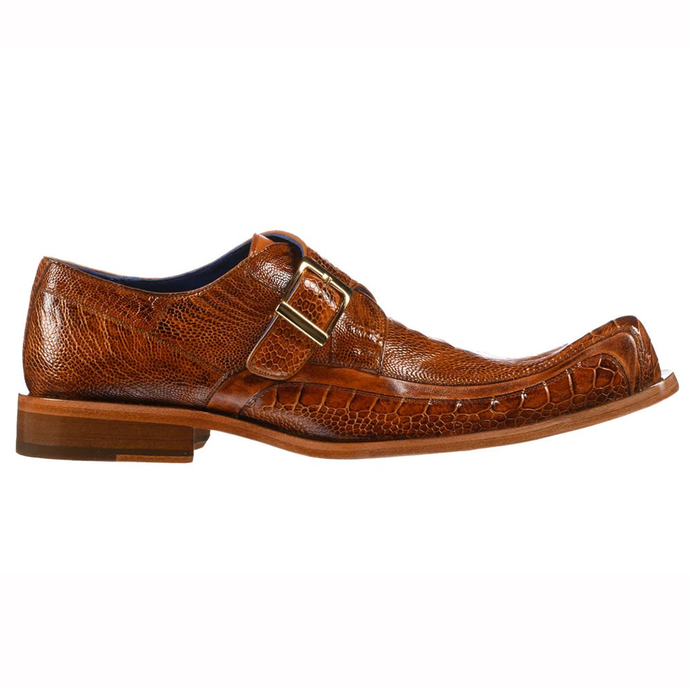 Belvedere Hunter Ostrich Leg / Calfskin Shoes Antique Burnt Amber