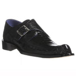 Belvedere Hunter Ostrich Leg / Calfskin Shoes Black