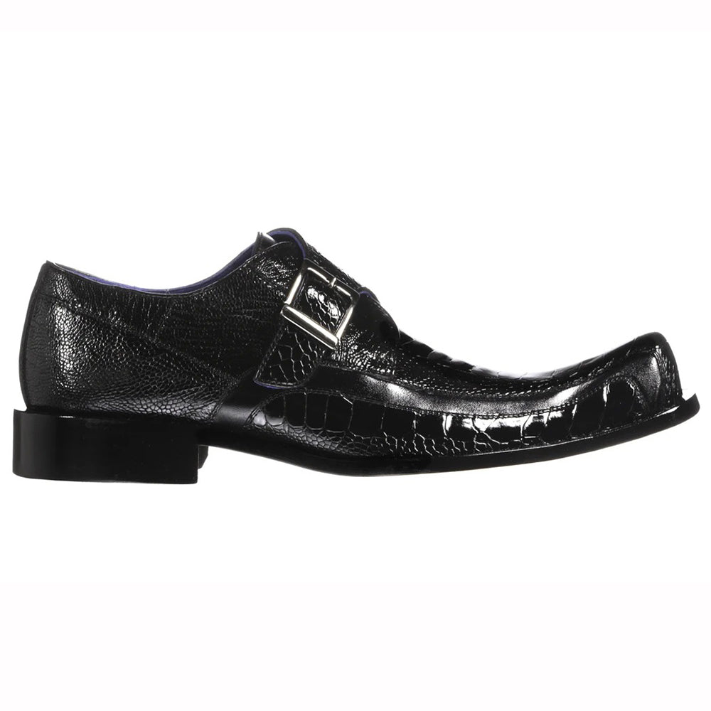 Belvedere Hunter Ostrich Leg / Calfskin Shoes Black