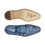 Belvedere Hurricane Caiman Monk Strap Shoes Blue Jean