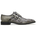 Belvedere Hurricane Caiman Monk Strap Shoes Gray