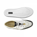 Belvedere Irvin Ostrich & Calfskin Sneakers Black / Pearl / White