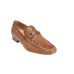Belvedere Italo Crocodile & Lizard Bit Loafers Antique Saddle