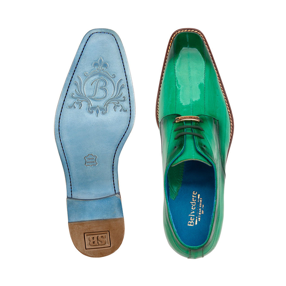 Belvedere Italo Genuine Eel Shoes Antique Mint (D05)