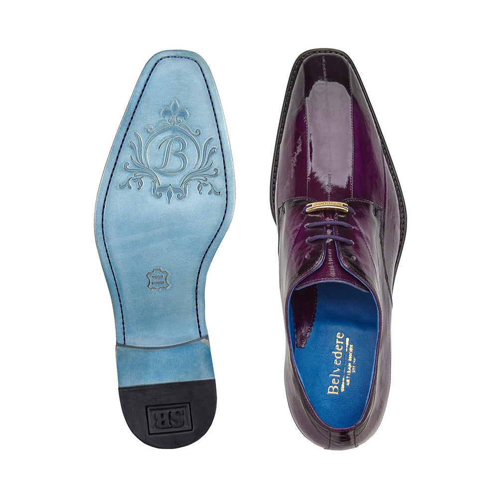 Belvedere Italo Genuine Eel Shoes Antique Purple (D05)