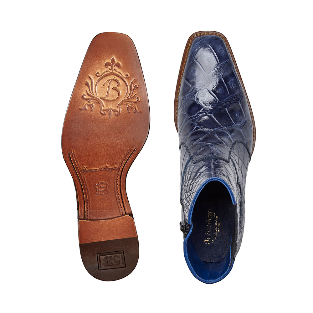 Belvedere Ivan Alligator Boots Sky Blue
