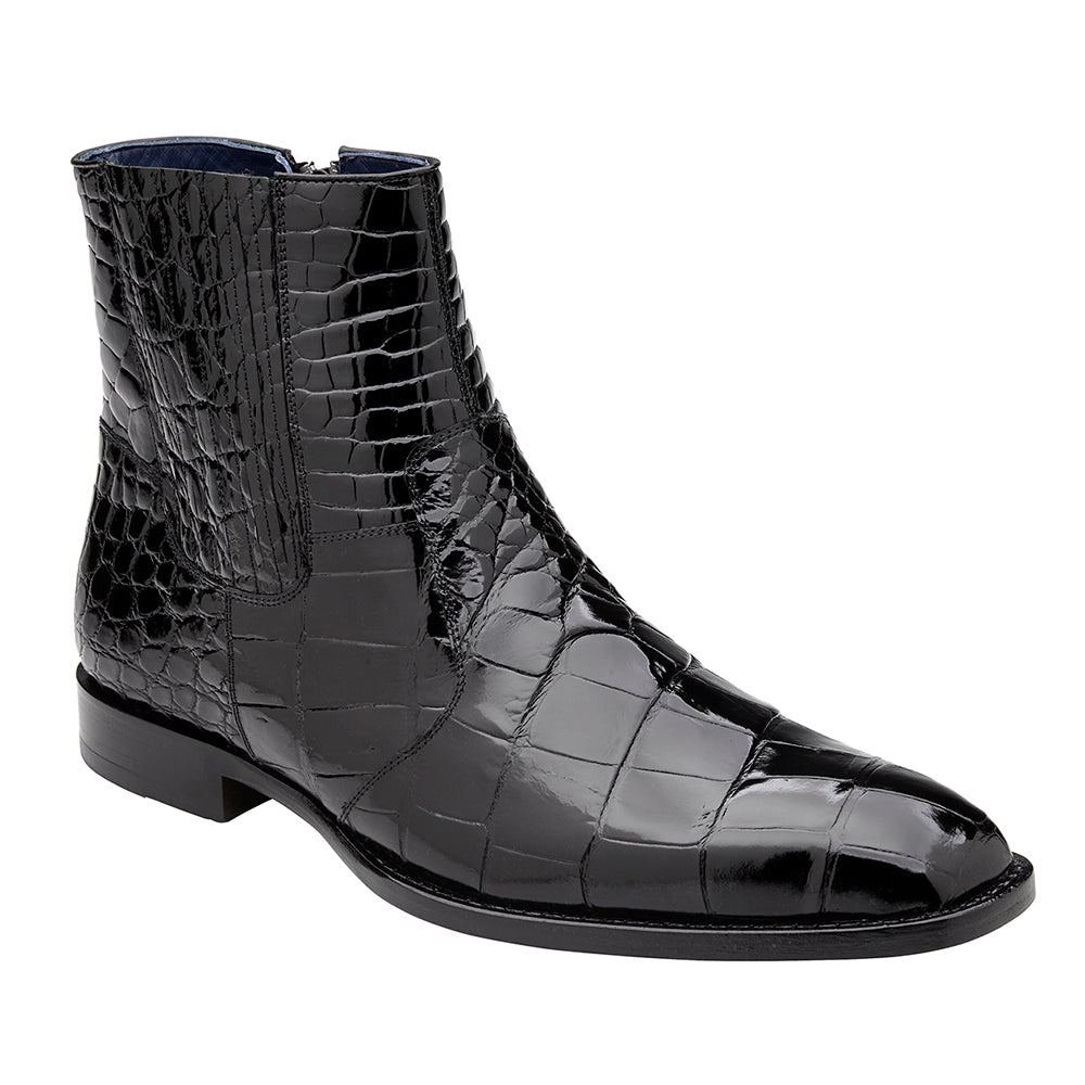 Belvedere Ivan Alligator Chelsea Boots Black