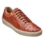 Belvedere Jacob Ostrich & Calfskin Sneakers Antique Cognac