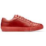 Belvedere Jacob Ostrich & Calfskin Sneakers Antique Red
