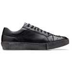 Belvedere Jacob Ostrich & Calfskin Sneakers Black