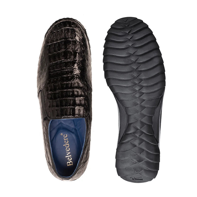 Belvedere Jasper Caiman Hornback Shoes Black