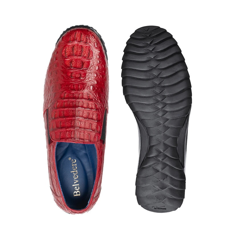 Belvedere Jasper Caiman Hornback Shoes Red