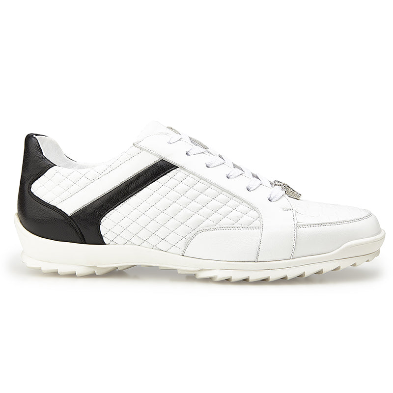 Belvedere Joel Crocodile & Calf Sneakers White