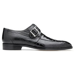 Belvedere Josh Ostrich Monk Strap Shoes Black