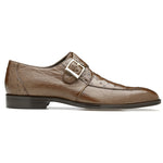 Belvedere Josh Ostrich Monk Strap Shoes Brown