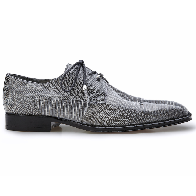 Belvedere Karmelo Lizard Cap Toe Shoes Gray