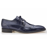 Belvedere Karmelo Lizard Cap Toe Shoes Navy
