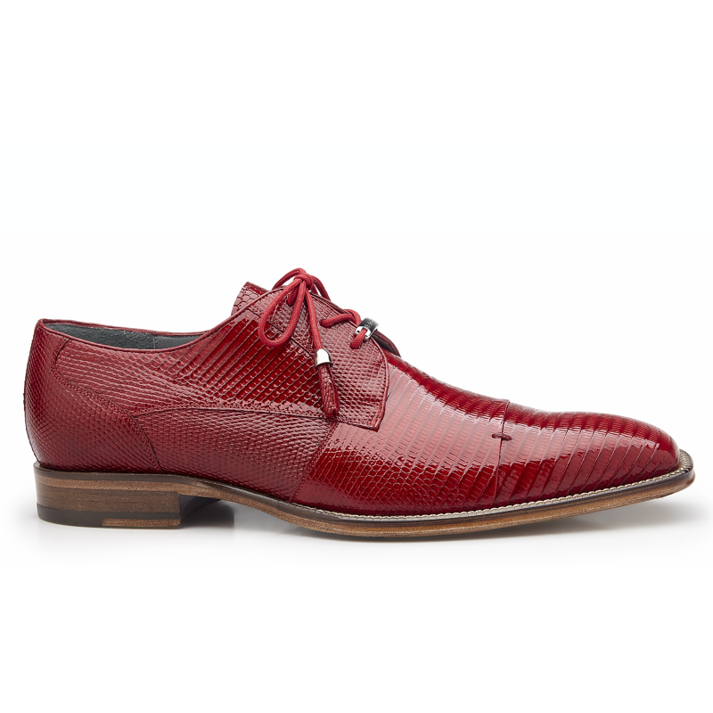 Belvedere Karmelo Lizard Cap Toe Shoes Red