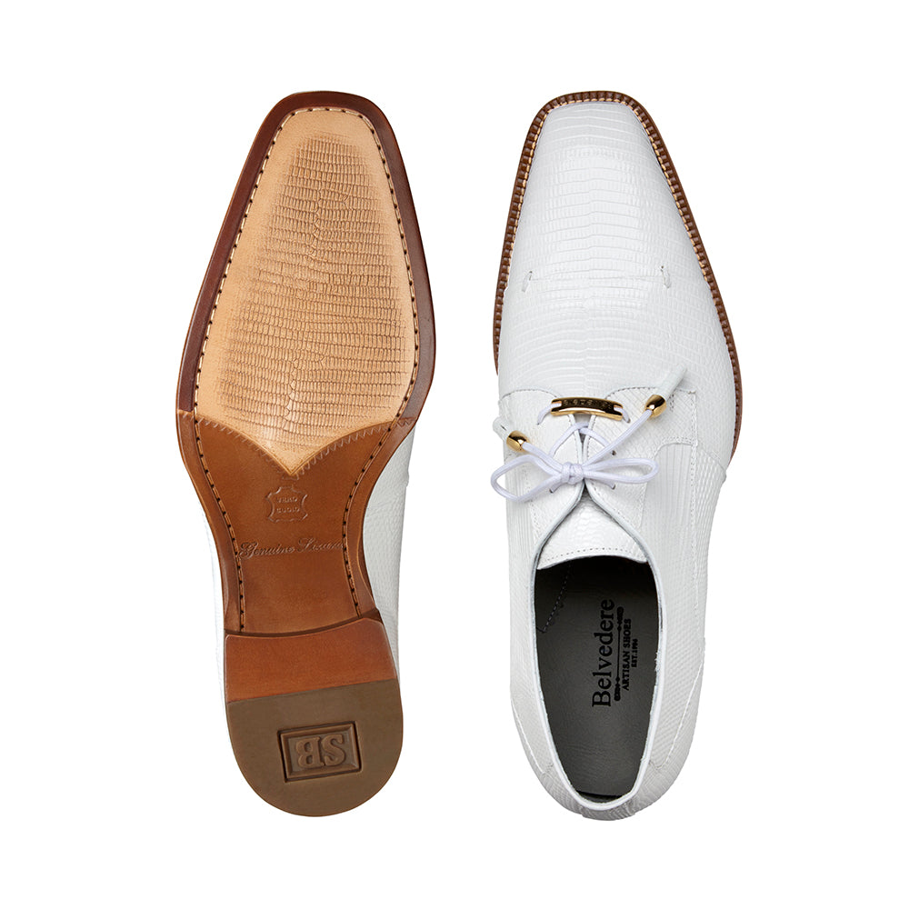 Belvedere Karmelo Lizard Shoes White
