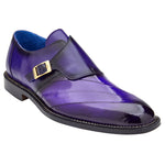 Belvedere King Eel Monk Strap Shoes Antique Purple