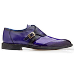 Belvedere King Eel Monk Strap Shoes Antique Purple