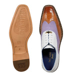 Belvedere Kurt Ostrich / Suede / Calfskin Shoes White / Plum / Almond