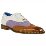 Belvedere Kurt Ostrich / Suede / Calfskin Shoes White / Plum / Almond