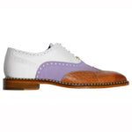 Belvedere Kurt Ostrich / Suede / Calfskin Shoes White / Plum / Almond