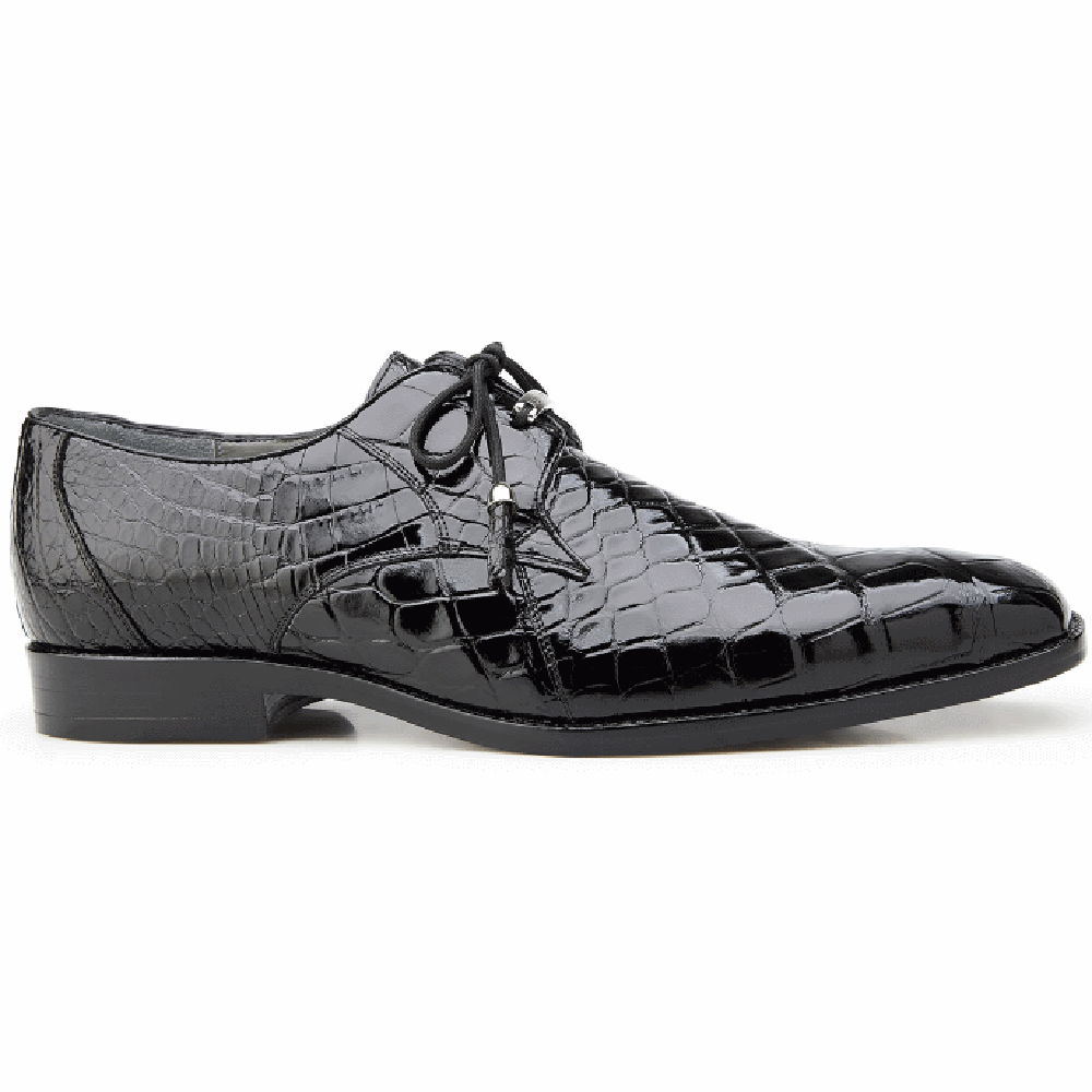 Belvedere Lago Alligator Dress Shoes Black