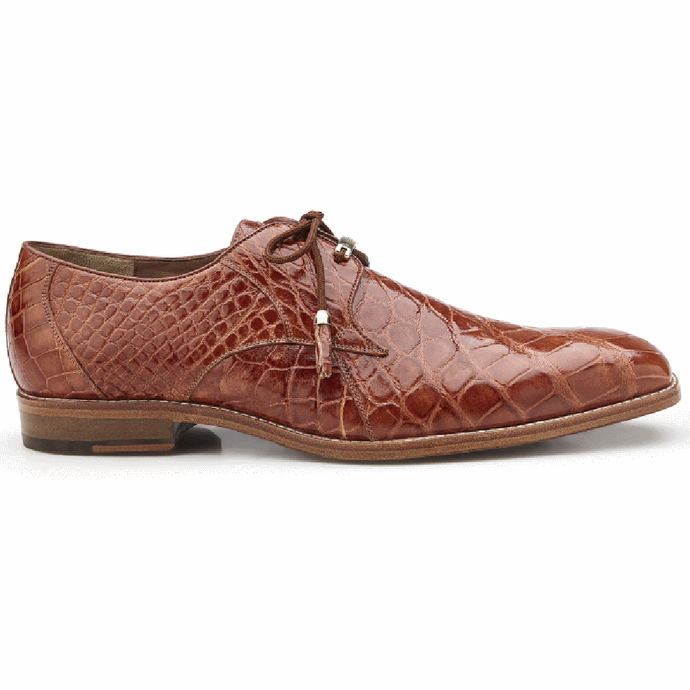 Belvedere Lago Alligator Dress Shoes Cognac