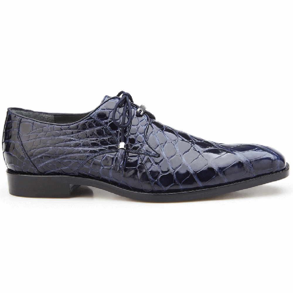 Belvedere Lago Alligator Dress Shoes Navy