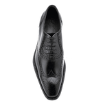 Belvedere Lago Calfskin & Alligator Wingtip Brogues Black