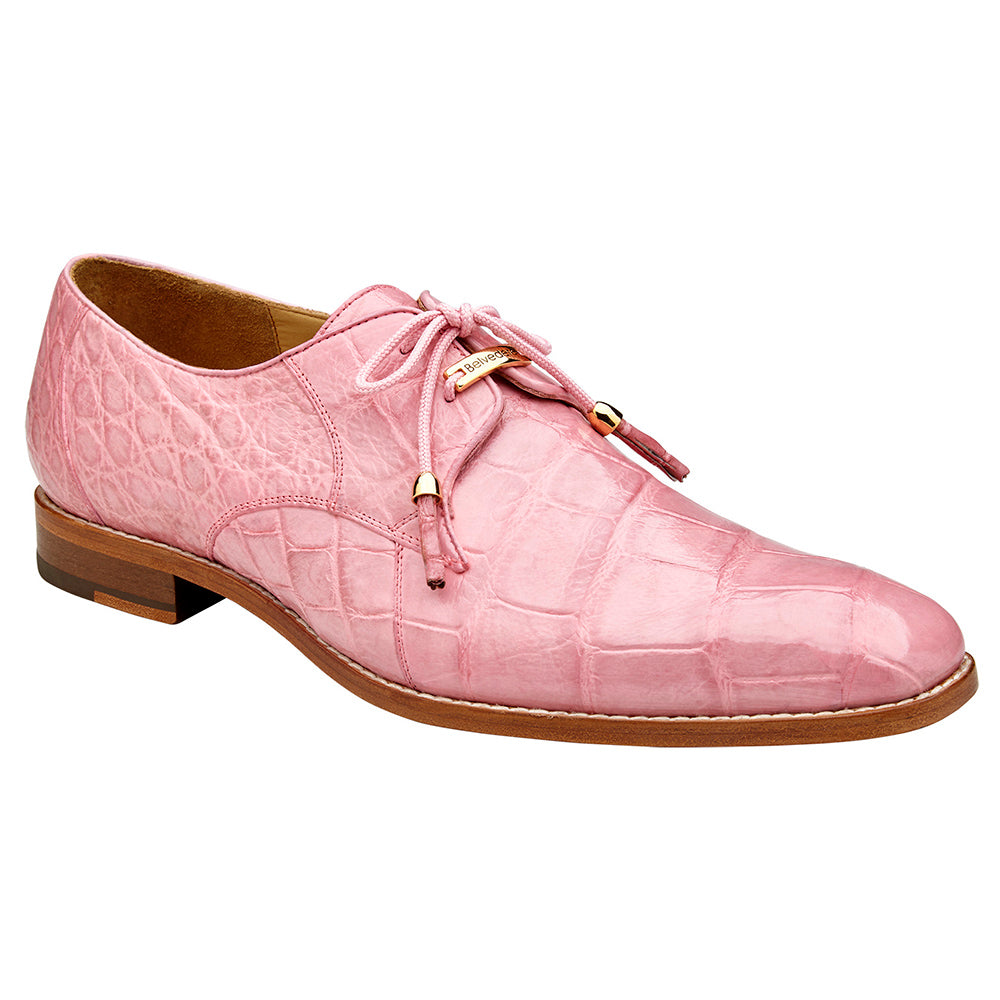 Belvedere Lago Genuine American Alligator Shoes Pink