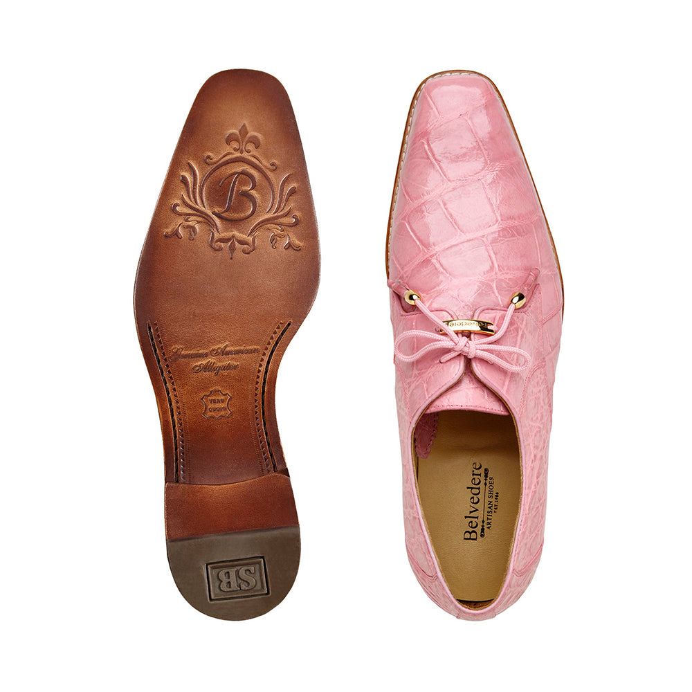 Belvedere Lago Genuine American Alligator Shoes Pink