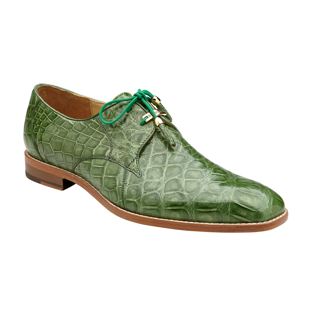 Belvedere Lago Genuine American Alligator Shoes Pistacchio