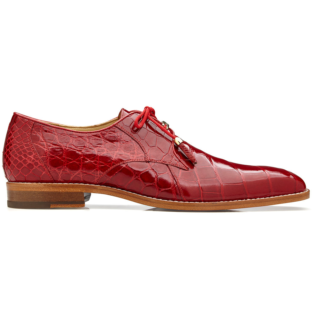 Belvedere Lago Genuine American Alligator Shoes Red