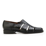 Belvedere Land Alligator & Calfskin Sandals Black
